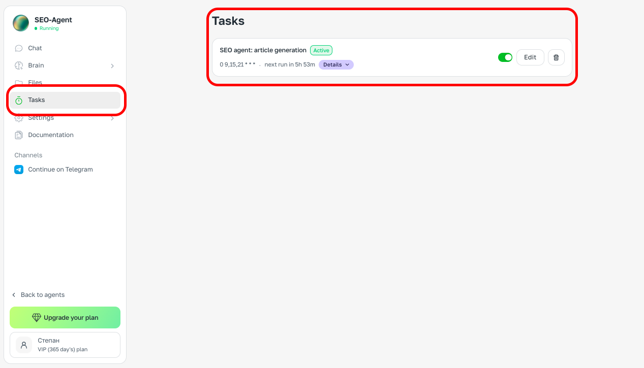 SEO agent: Generating SEO articles based on keywords