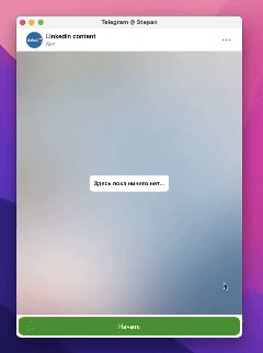 AI agent in Telegram for blogging on LinkedIn