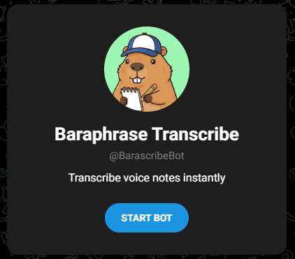 Telegram bot transcription of voice messages