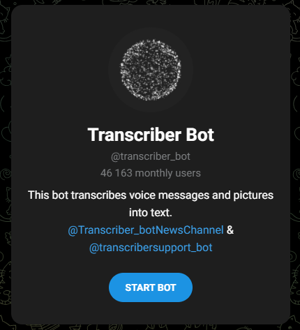 Telegram bot transcription of voice messages