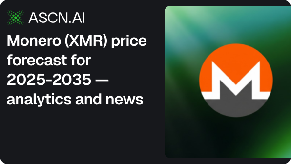 Monero (XMR) price forecast for 2025-2035 — analytics and news