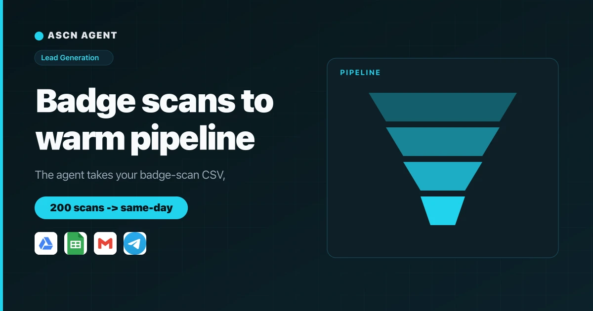 Event Leads Pipeline: AI Agent for Trade Show Lead Follow-Up