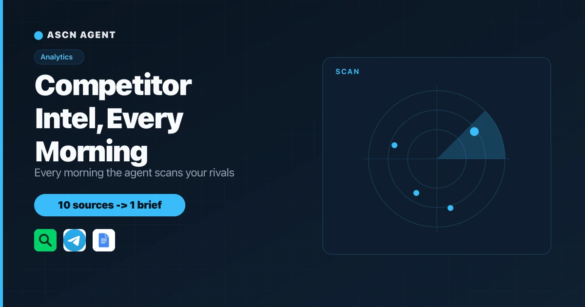 Market Radar: AI Agent for Competitor & Market Intelligence