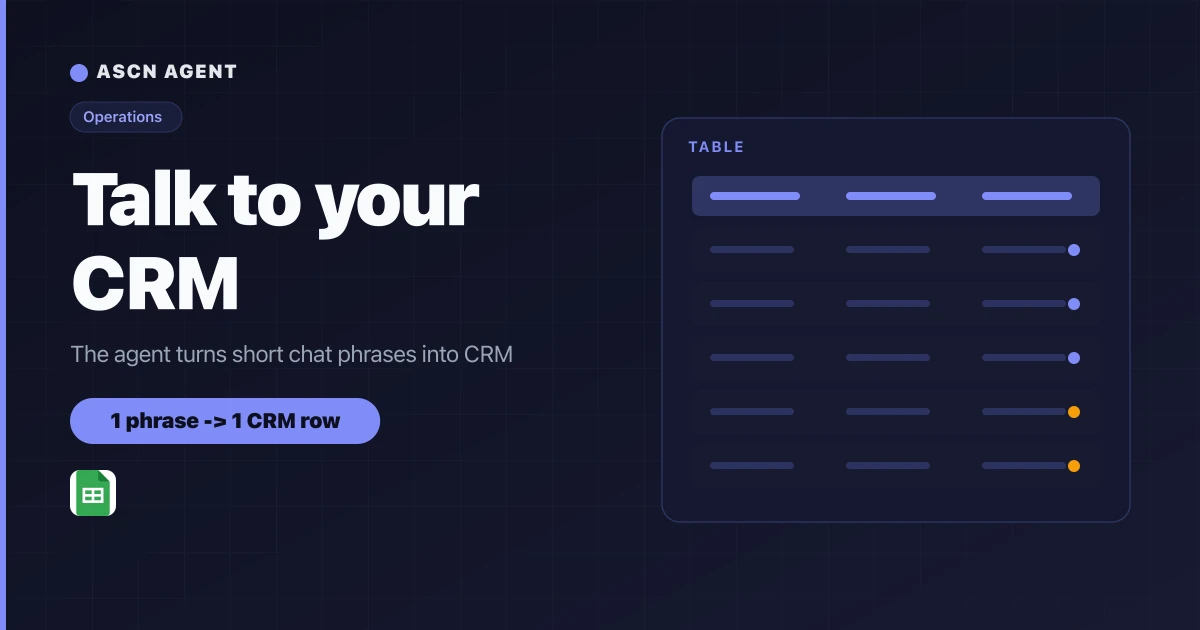 AI CRM in Google Sheets: Log Deals by Voice and Chat