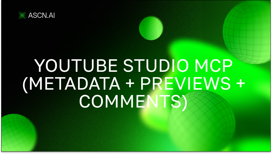 YouTube Studio MCP (metadata + previews + comments)