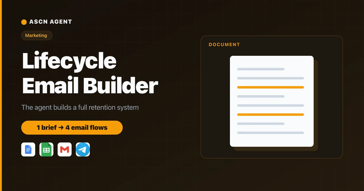 Lifecycle Email Builder: AI Agent for Email Marketing Sequences