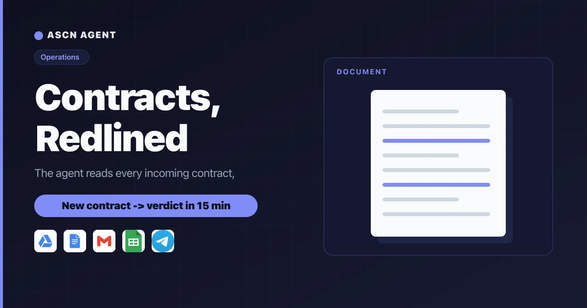 AI Contract Review Agent: Redline and Verdict, Not Billable Hours