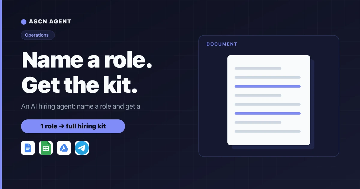 Hiring Kit Builder: an AI hiring agent for job descriptions and offers
