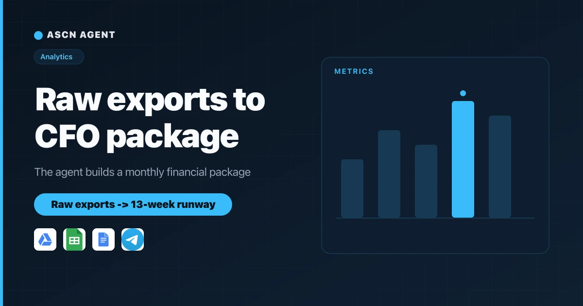 AI CFO Agent: Financial Package and Cash Runway Forecast on Autopilot
