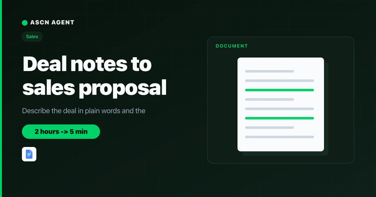 Sales Proposal Generator: AI Agent for Proposals in Google Docs