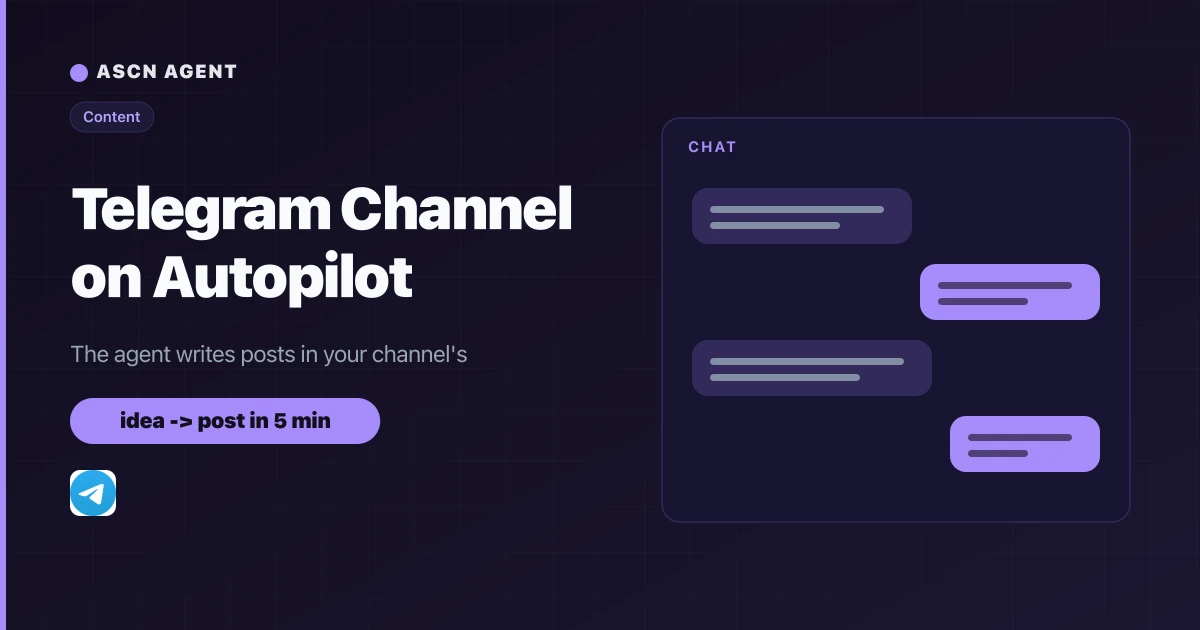 AI Agent for Telegram Channels: Posts and Scheduled Publishing